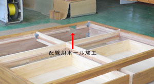 ユニット畳 配線用ホール加工 コンセント